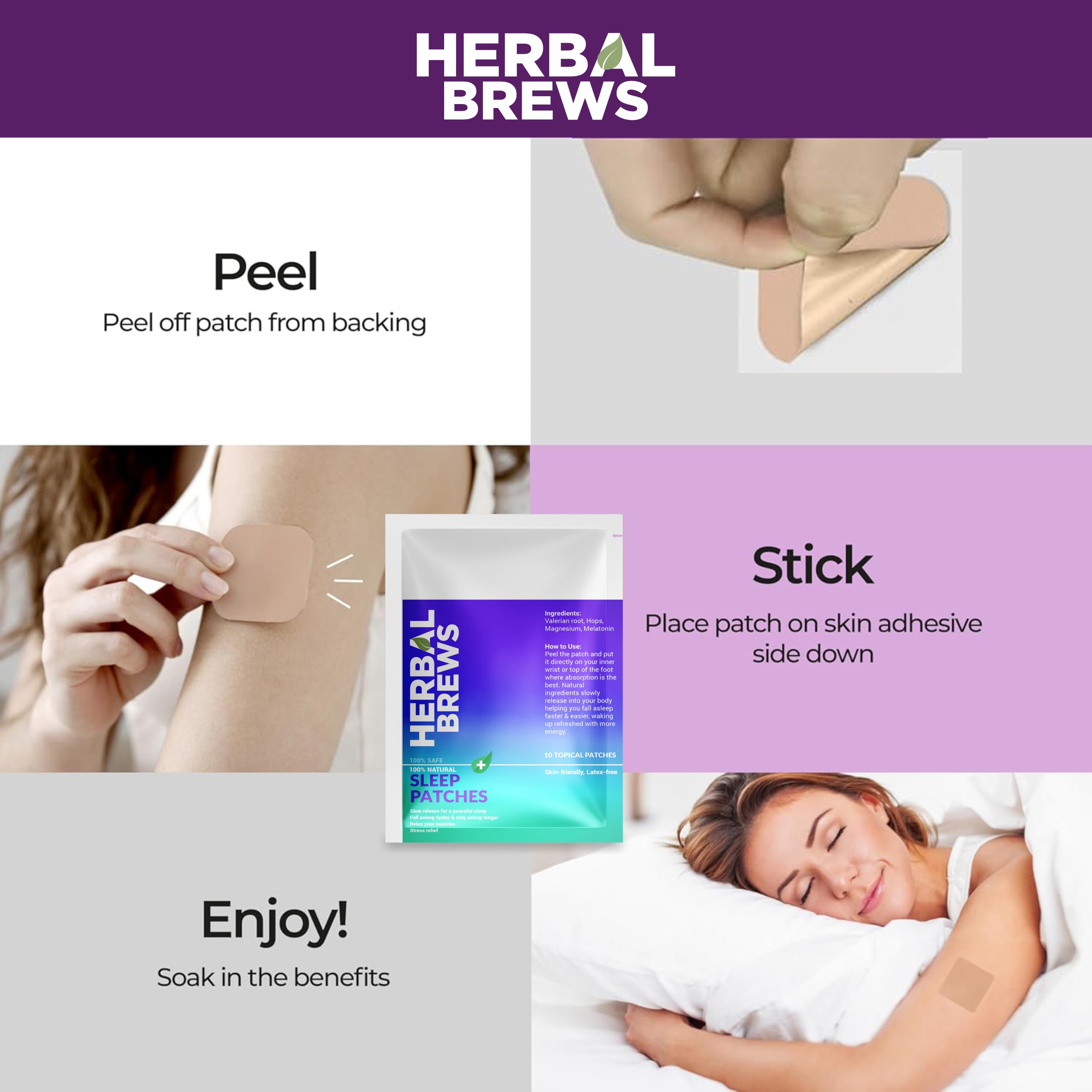Deep Sleep Patches for Adults Extra Strength | Easy-to-Apply Stickable Sleep Patch with All Natural Ingredients | Relax & Wake Up Refreshed | Supports Rest and Rejuvenation for Travel, Jet Lag | Long-Lasting Night Comfort for Men & Women | 10 Patches