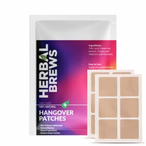 Hangover Patch – Natural Hangover Relief Patches with Vitamins & Herbal Extracts | 30 Patches | Easy Stick-On Detox Patch for Headache, Fatigue & Nausea | Alcohol Recovery Support