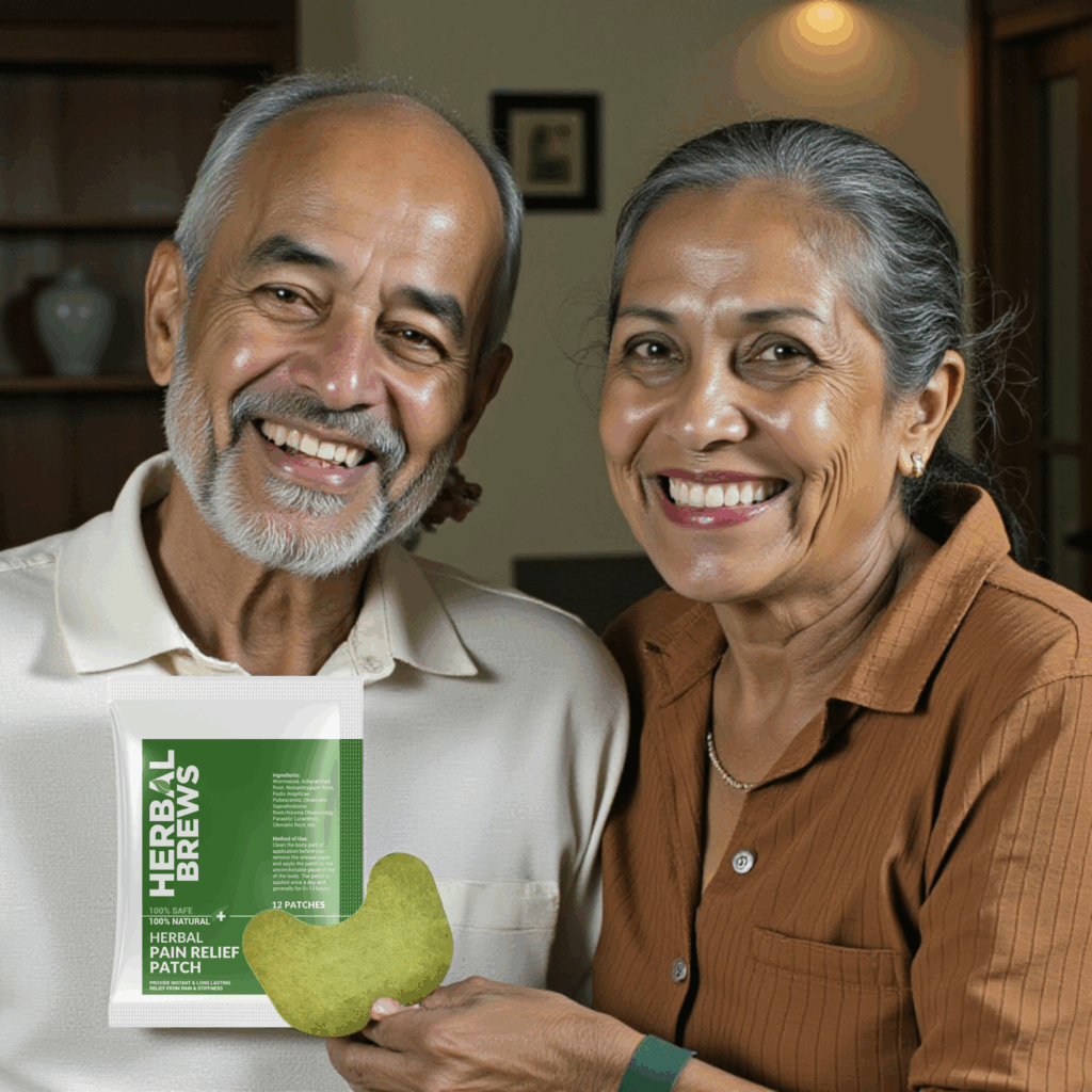 Herbal Brews - Pain Relief Patches - 12 Knee Pain Patches (Specially Designed for Knee Joints) | 100% Safe & Natural Knee Pain Relief Products | INSTANT RELIEF | NO SIDE EFFECTS